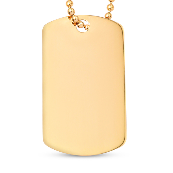Hatton Garden Close Out Deal- 9K Yellow Gold Dog Tag Necklace (Size - 20) with Lobster Clasp, Gold W
