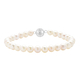 TLV- Japanese Akoya Pearl Beads Bracelet (Size - 7) in Rhodium Overlay Sterling Silver