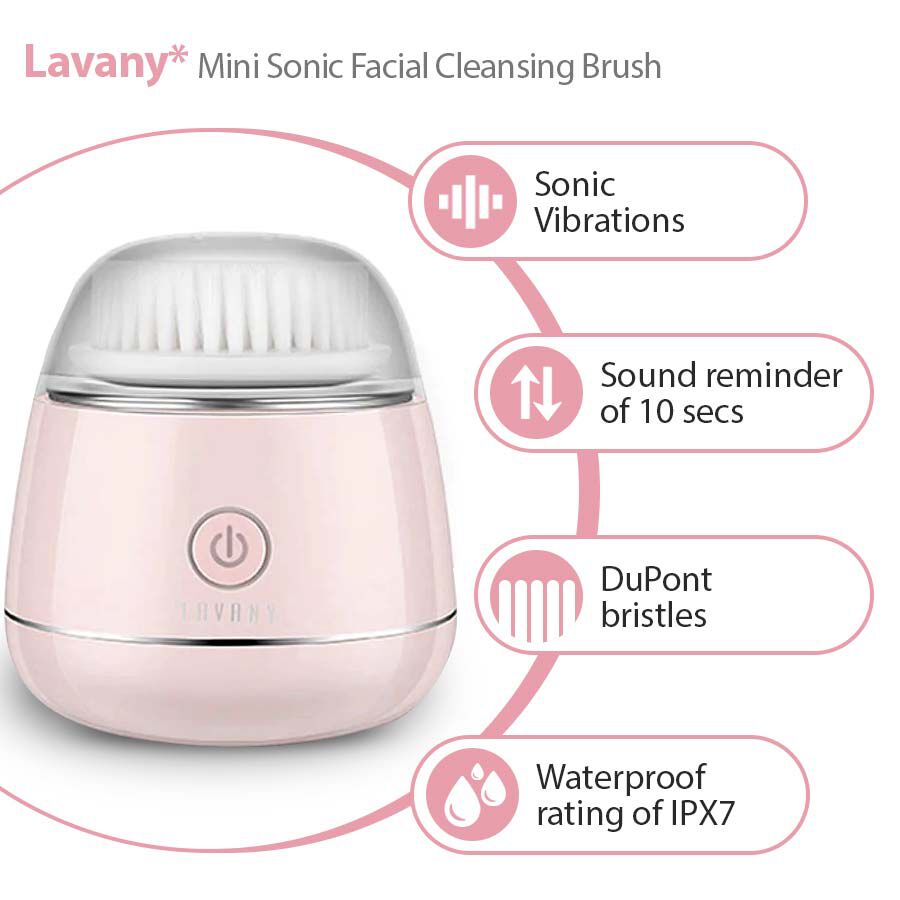 Lavany: Mini Sonic Facial Cleansing Brush (Pink)