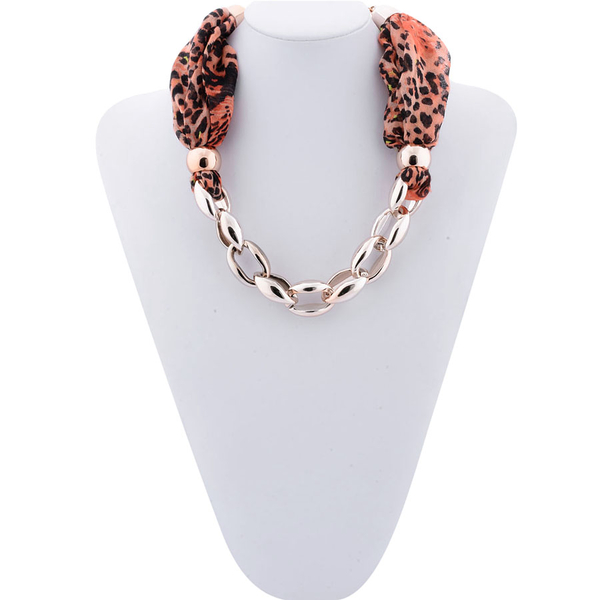 Leopard Print Scarf Necklace (Size 45 Cm)