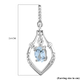 Espirito Santo Aquamarine Dangling Earrings (With Push Back) in Platinum Overlay Sterling Silver 1.00 Ct.
