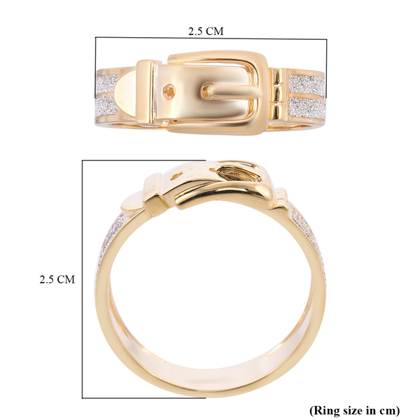 Hatton Garden Close Out Deal- 9K Yellow Gold Buckle Ring