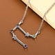 Diamond and Multi Gemstones Necklace (Size - 18 with 2 inch Extender ) in Platinum Overlay Sterling Silver