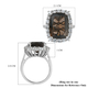 Columbianite and Natural Cambodian Zircon Ring in Platinum Overlay Sterling Silver 11.30 Ct.