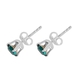 Lustro Stella - Emerald Colour Crystal Stud Earrings (with Push Back) in Sterling Silver