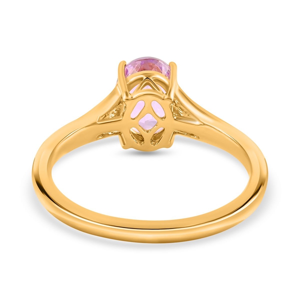 Certified and Appraised- ILIANA 18K Yellow Gold  AAAA Patroke Kunzite and Diamond (SI-G-H) Ring 1.76 Ct