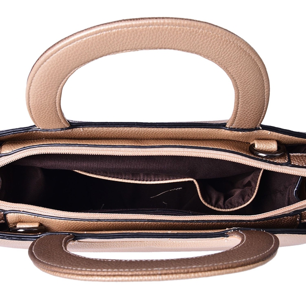 Golden Colour Tote Bag with Adjustable Shoulder Strap (Size 29x24.5x11 Cm)