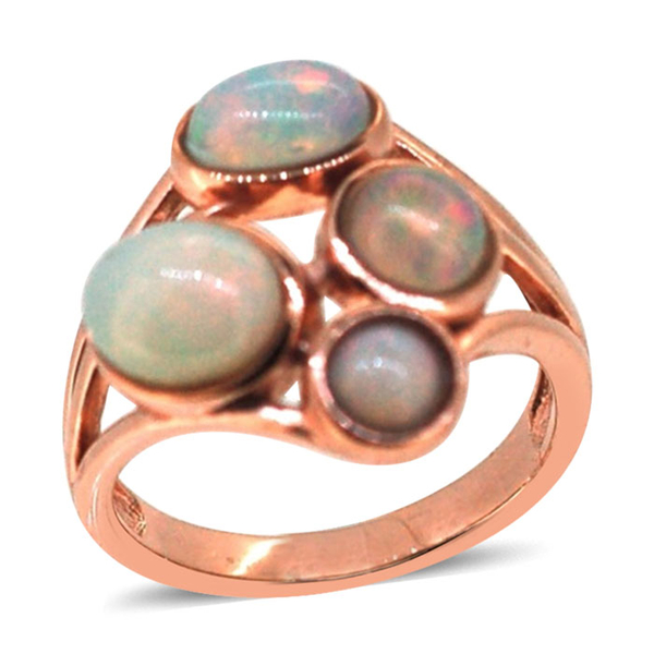 Ethiopian Welo Opal (Ovl 1.00 Ct) Ring in Rose Gold Overlay Sterling Silver 2.540 Ct.