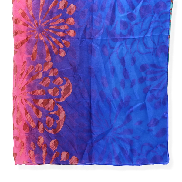 100% Mulberry Silk Blue, Pink Green and Multi Colour Pareo (Size 170x110 Cm)