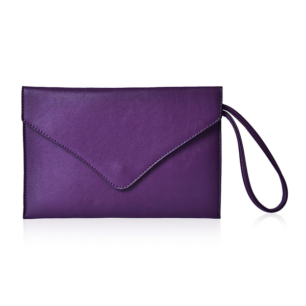 New Season YUAN COLLECTION Deep Purple Envelope Clutch- Travel Pouch (Size 25.5x17 Cm)