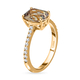 ILIANA 18K Yellow Gold AAAA Turkizite and Diamond (SI/ G-H) Ring 2.50 Ct.