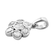 Polki Diamond Floral Pendant in Platinum Overlay Sterling Silver 0.50 Ct