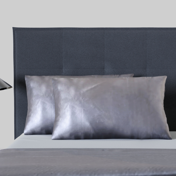 Set of 2 - Satin Pillow Cover (Size 50x76Cm) - Dark Grey