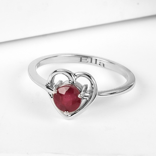Personalised Classic Ruby Heart Shape Ring