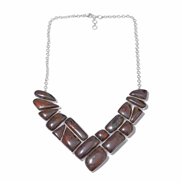 One Off A Kind- Boulder Opal Rock Necklace (Size 18 with 1 inch Extender) in Sterling Silver 395.750