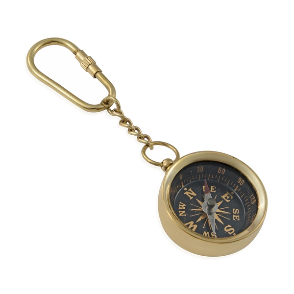 Set of 3 - Compass, Magnifying Glass & Anchor Key Chains in Gold Plated