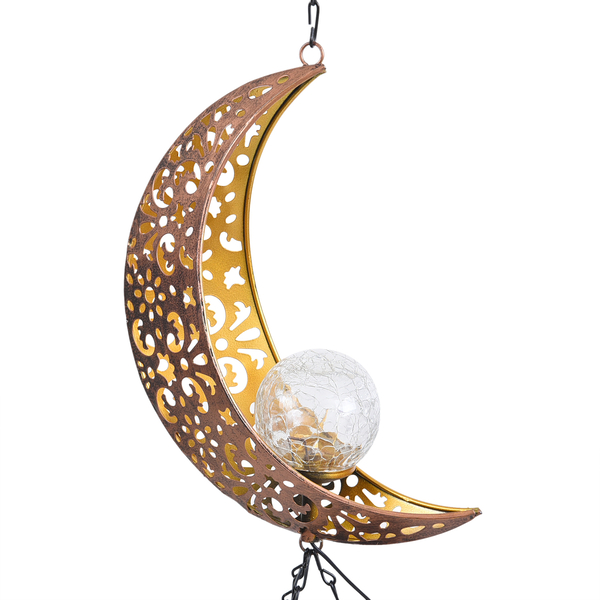 Decorative Hanging Crescent Moon Solar Wind Chime