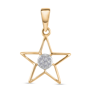 9K Yellow Gold SGL Certified Diamond (I3/G-H) Star Pendant