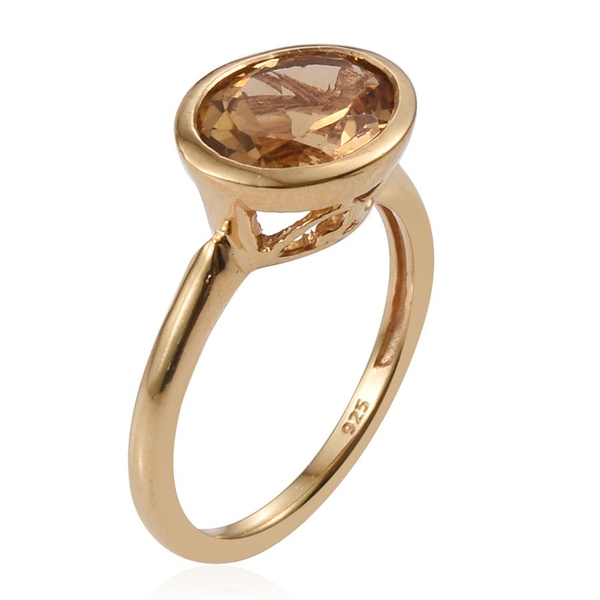 Citrine (Ovl) Solitaire Ring in 14K Gold Overlay Sterling Silver 2.250 Ct.