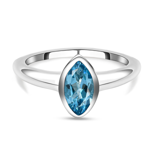 RACHEL GALLEY Swiss Blue Topaz Ring in Rhodium Overlay Sterling Silver 1.90 Ct
