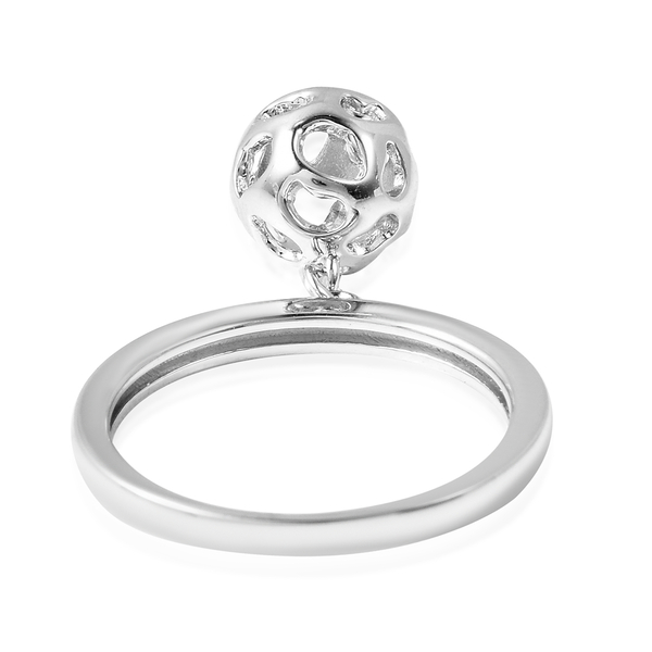 RACHEL GALLEY Rhodium Overlay Sterling Silver Lattice Globe Ring