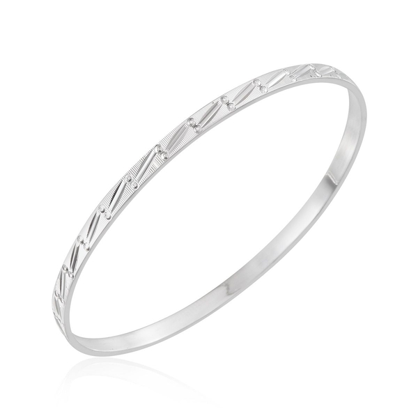 Jewels of India Sterling Silver Bangle (Size 7.5), Silver wt 7.10 Gms.