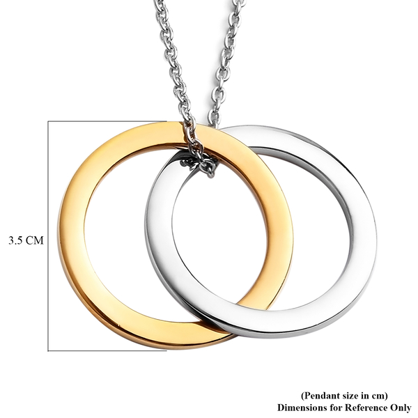 Yellow Gold and Platinum Overlay Sterling Silver Pendant With Chain (Size 20)