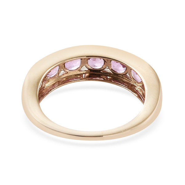 Limited Edition- 9K Yellow Gold AAA Pink Sapphire (Rnd) Half Eternity Ring 2.000 Ct.