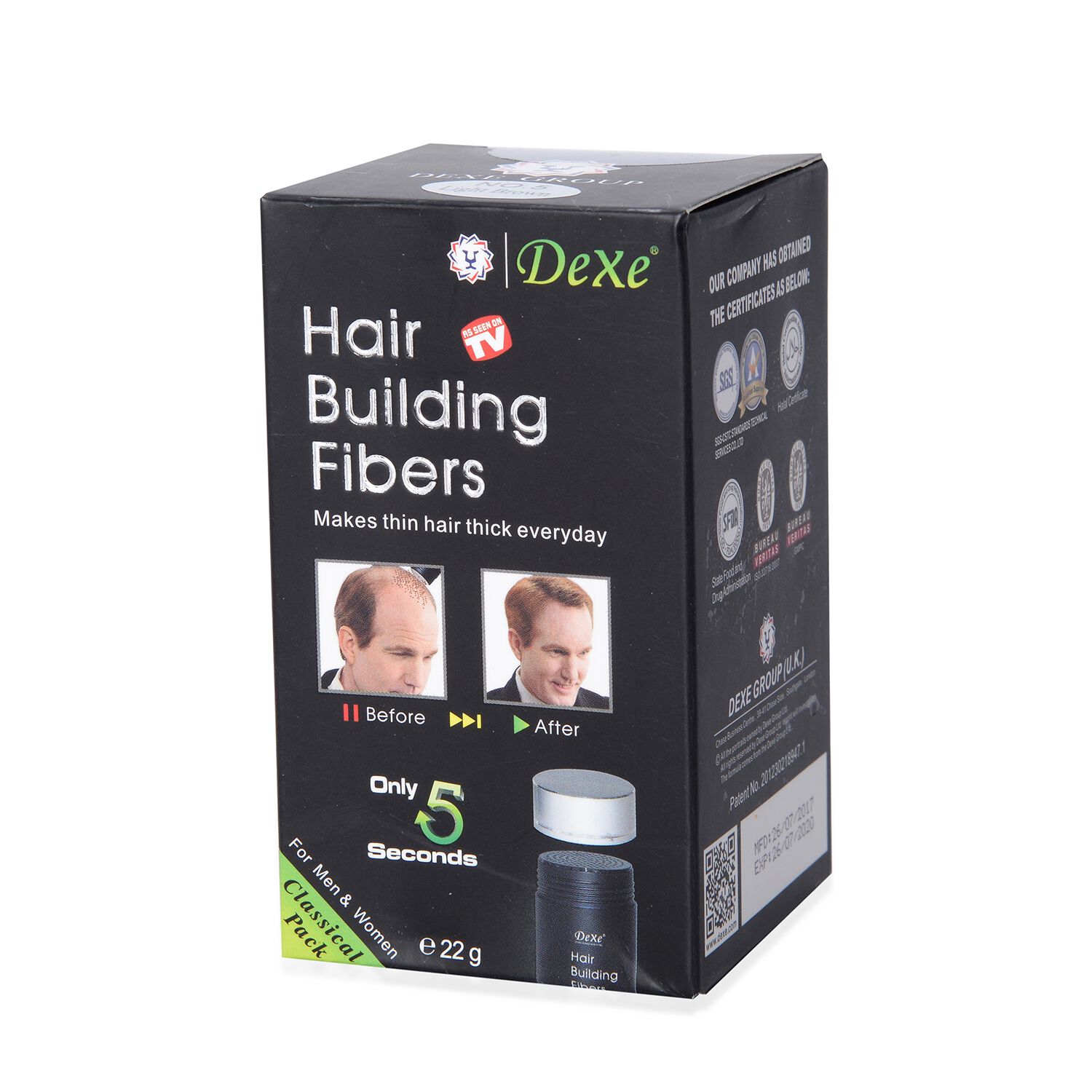DeXe: Hair Building Fibres - Grey (Black)