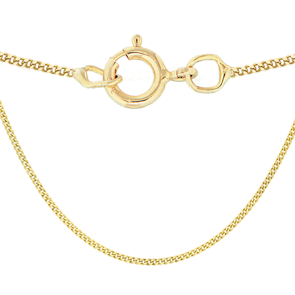 One Time Close Out Deal- 9K Yellow Gold Diamond Cut Curb Necklace (Size 18) with Spring Clasp