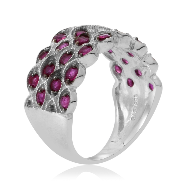 Ruby (Rnd) Ring in Rhodium Plated Sterling Silver 2.000 Ct.