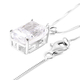 ELANZA Simulated Diamond Pendant With Chain in Platinum Overlay Sterling Silver, Silver wt. 8.29 Gms