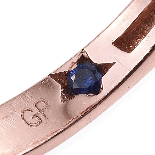 GP Rose De France Amethyst (Ovl 3.05 Ct), Natural Cambodian Zircon and Kanchanaburi Blue Sapphire Ring in Rose Gold Overlay Sterling Silver 3.250 Ct.