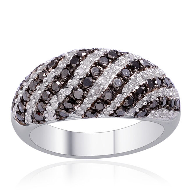 Black Diamond (Rnd), Diamond Ring in Sterling Silver 1.000 Ct.