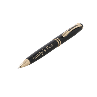 Personalised Engravable Glossy Ball Pen Color: Black & Gold Color Size:15.25 L; Dia 12.7 CM