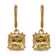 ELANZA Simulated Swiss Star Canary Diamond Lever Back Earrings in Yellow Gold Overlay Sterling Silve