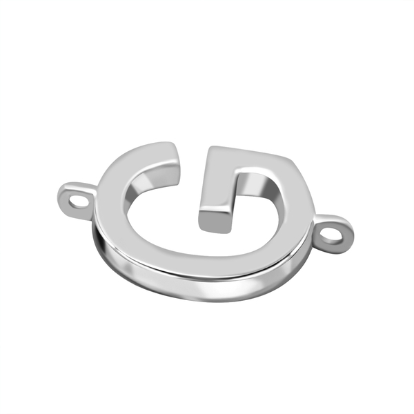 Platinum Overlay Sterling Silver Initial G Charm