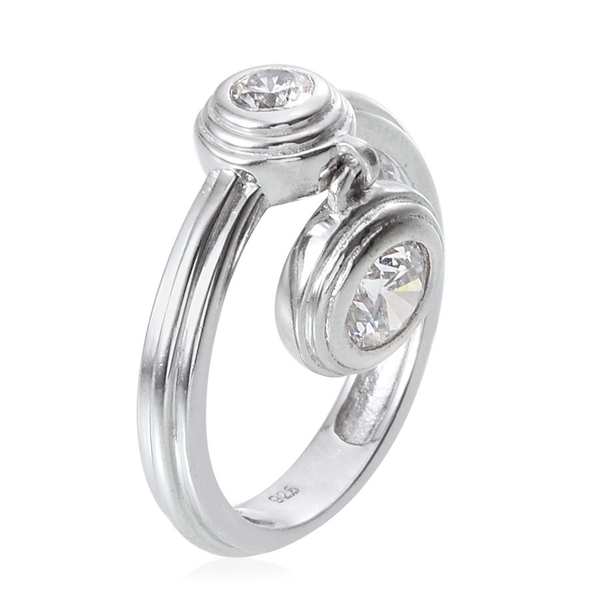 Lustro Stella - Platinum Overlay Sterling Silver (Rnd) Ring Made with Finest CZ 1.090 Ct.