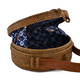 Bali Collection - Handcrafted Weave Rattan Pattern Round Handbag (Size:20x20x7Cm) - Brown