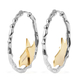 Isabella Liu Butterfly Reborn Hoop Earrings in Rhodium and Gold Plated Silver