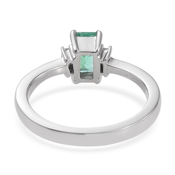 RHAPSODY 950 Platinum Boyaca Colombian Emerald (Oct 0.60 Ct), Diamond Ring 0.750 Ct.