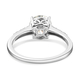 Moissanite Ring in Platinum Overlay Sterling Silver 1.31 Ct.