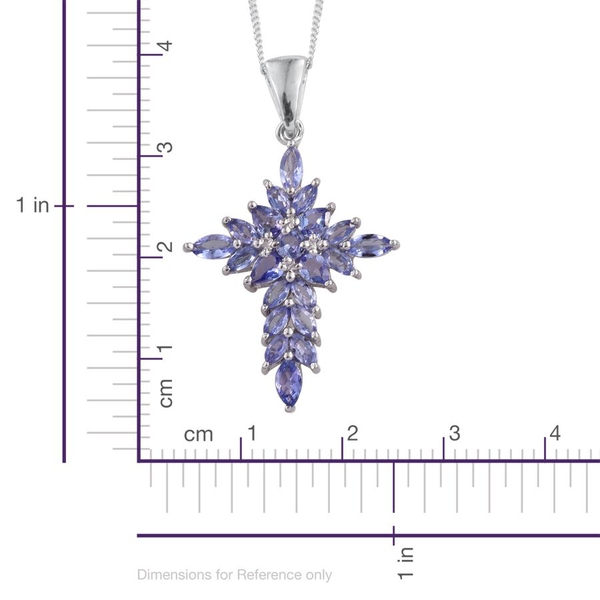 Tanzanite (Pear) Pendant With Chain in Platinum Overlay Sterling Silver 2.00 Ct.