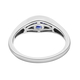 Tanzanite Solitaire Ring in Platinum Overlay Sterling Silver