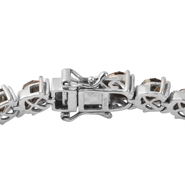Lustro Stella Light Colorado Topaz Crystal Bracelet (Size 7.5) in Silver Tone