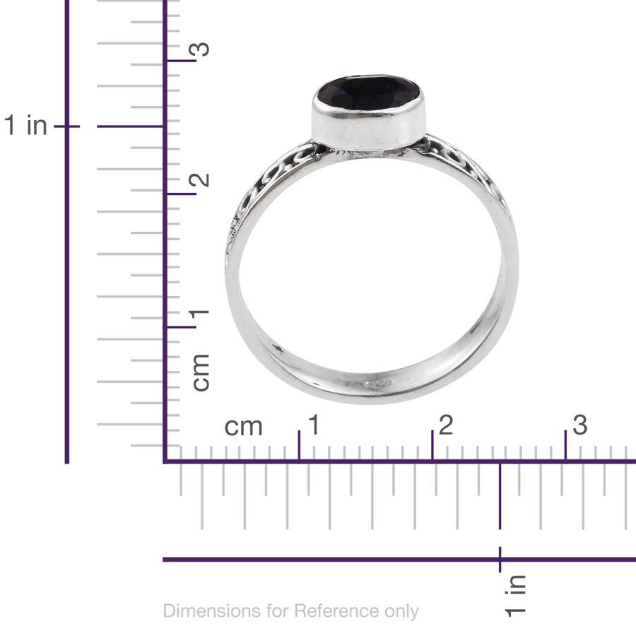 Set of 3 - Hand Made Indian Blue Sapphire (Ovl), Indian Ruby and Indian Emerald Ring in Sterling Silver 5.510 Ct.Silver Wt 8.45 Gms.