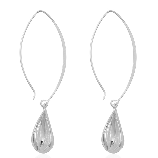Thai Sterling Silver Tear Drop Hook Earrings, Silver wt 4.39 Gms.