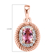 Pink Tourmaline and Natural Cambodian Zircon Pendant in Rose Gold Overlay Sterling Silver