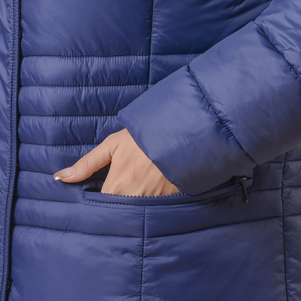 Winter Puffer Jacket with Middle Zip In Blue (Size: S, 10-12)