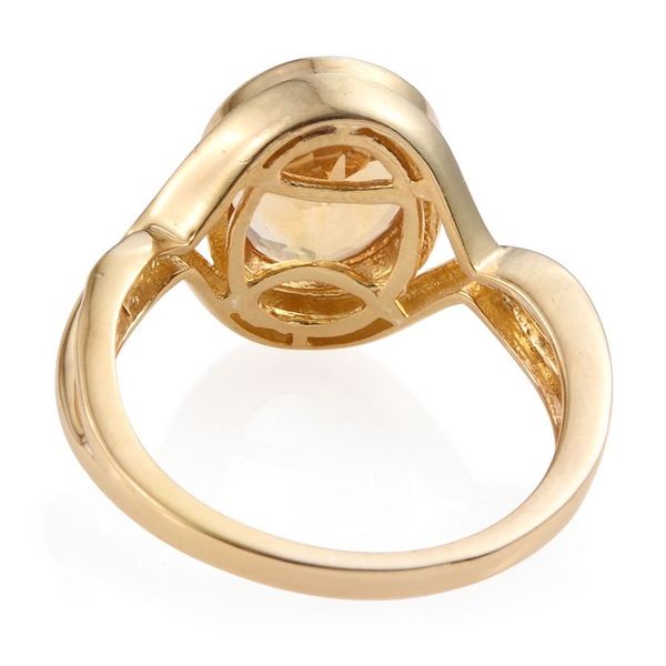 Citrine (Ovl) Solitaire Ring in 14K Gold Overlay Sterling Silver 4.250 Ct.